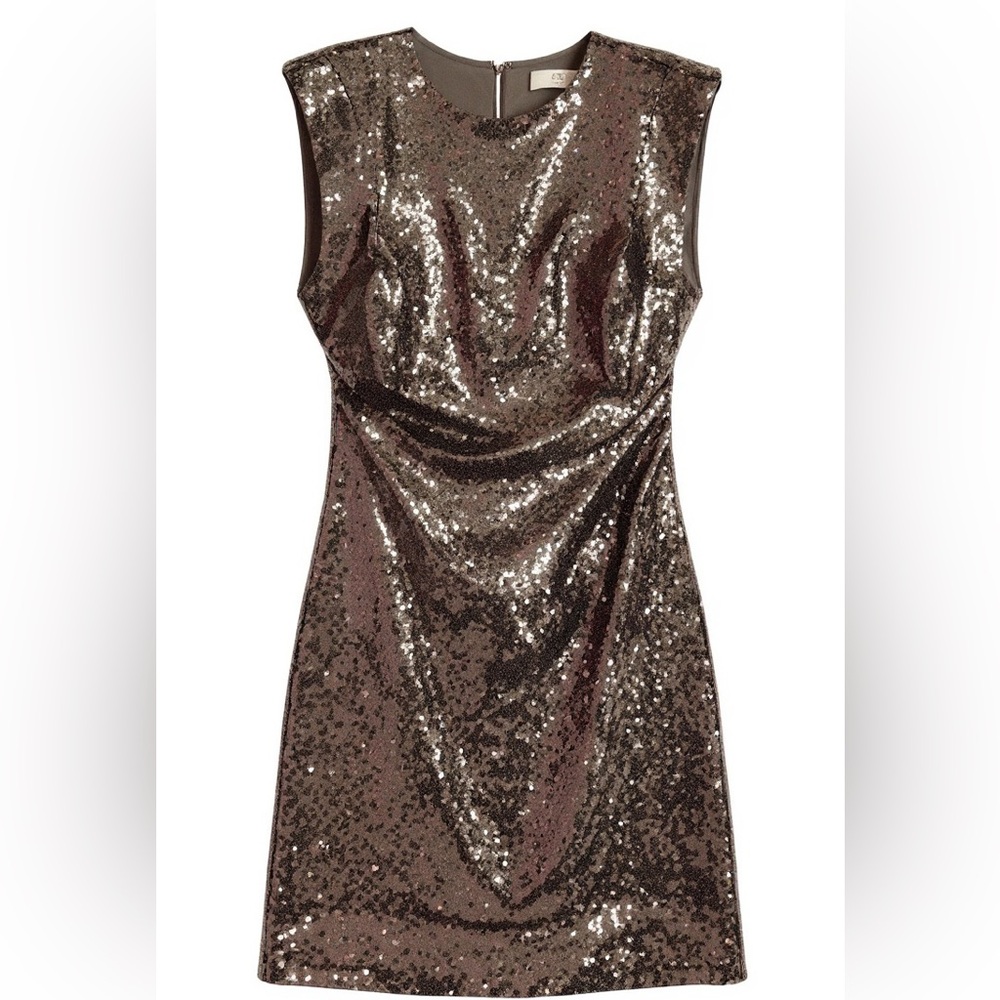 Sequin Sleeveless Dress - gray